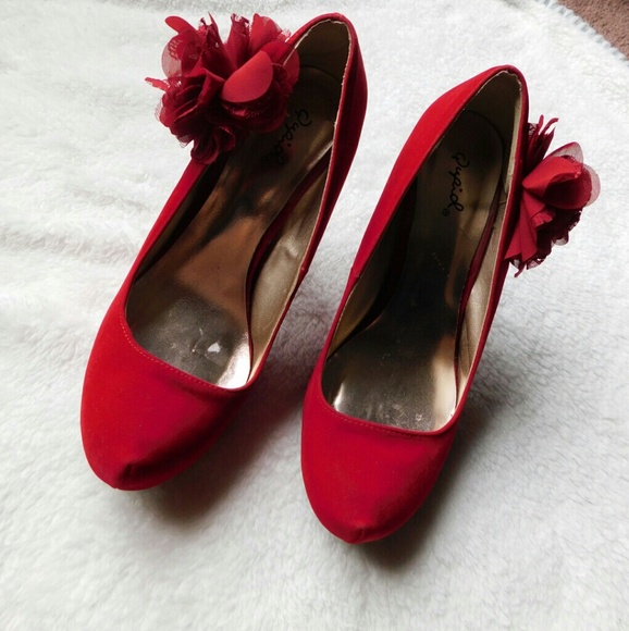 Qupid Shoes - Red women high heels